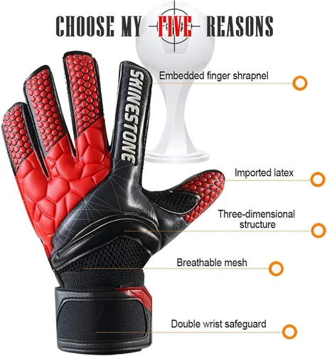 Miniatura 5 de LEZI Guantes de portero con protección de dedos y doble protección para la muñeca para jóvenes y adultos, guantes de portero de fútbol proporcionan