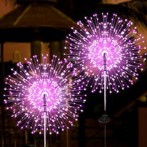 Miniatura 18 de JJGoo - Farolas solares con efecto de fuego, juego de 2, 135 LEDs, 2 modos de iluminación, luces solares para jardín al aire libre, impermeables