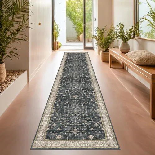 Miniatura 72 de Alfombra Boho Negra para Sala de Estar - Alfombra de Área Lavable de 10x14 Pies, Alfombras de Comedor para Debajo de la Mesa, Alfombra Suave de Pelo