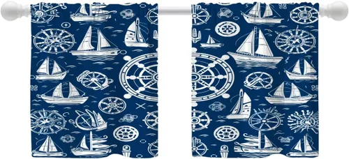 Miniatura 124 de Shrahala Abstract Pattern Geometric Blackout Window Curtains, Concentric Squares Thermal Insulated Curtains Grommet Long Drapes for Bedroom,Living