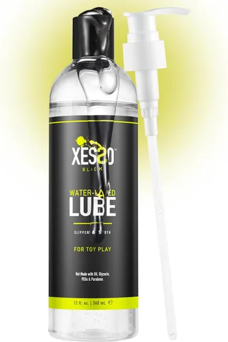 XESSO Lubricante para juguetes a base de agua de 12 fl oz, lubricante personal seguro para juguetes, totalmente natural sin glicerina y parabenos,
