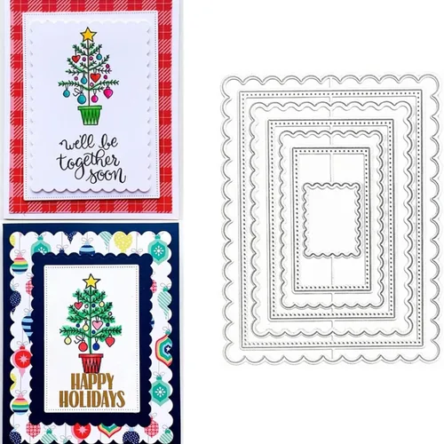 Miniatura 18 de Troqueles para álbumes de recortes, marco de capas de corte de metal para hacer tarjetas, plantilla de perforación de manualidades de papel, 8