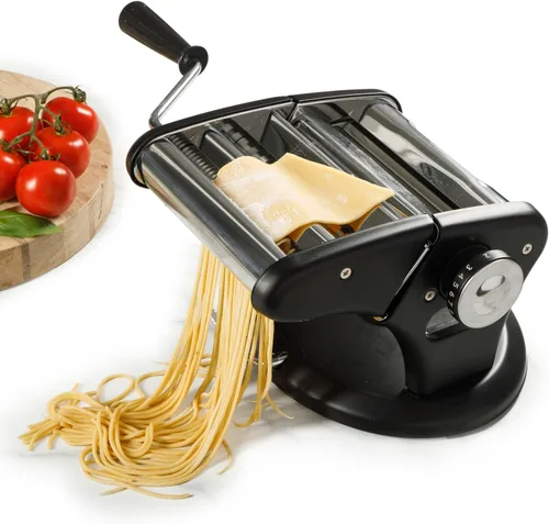 Calphalon Aero - Máquina manual para hacer pasta de alta resistencia con rodillos y cortadores - Espaguetis, fettuccini, lasaña o piel de albóndigas