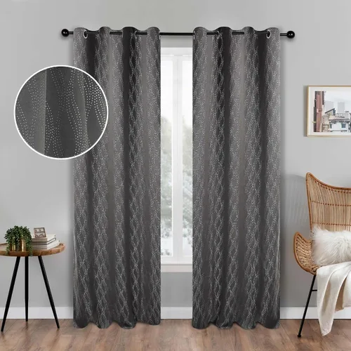 Miniatura 16 de BLUENILEMILLS Paneles de cortinas opacas para oscurecer la habitación con bolsillo para barra, cortinas perfectas para ventanas de cocina