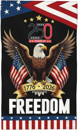250 Years of America Decorative Hand Towels 27.5×16 in for Bathroom Bedroom, 4th of July Eagle Kitchen Dish Towels for Cooking Baking Home Decor