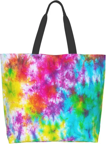 Miniatura 22 de Famame Canvas Tote Bag Large Women Casual Shoulder Bag Handbag Reusable Multipurpose Shopping Grocery Bag