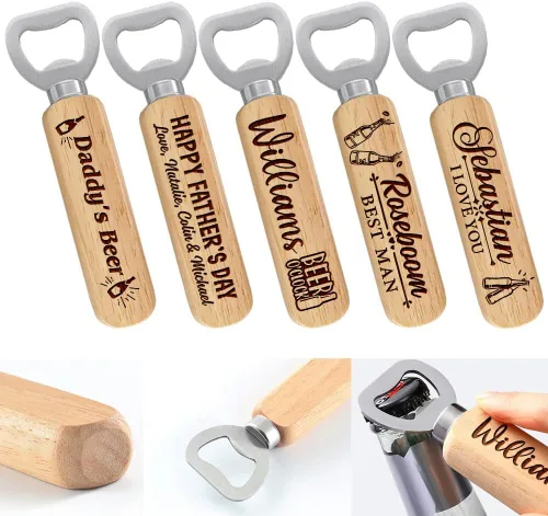 Miniatura 7 de Regalos de cerveza, abrebotellas de madera personalizados, regalo para él, padrino de boda, hermano, novio, padre, regalos únicos para el día