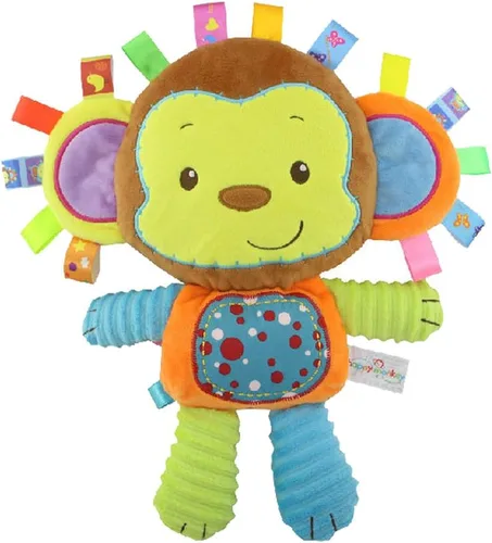 Miniatura 2 de Monkey Taggie - Manta de actividad y juguete sensorial para bebés, regalos para recién nacidos, bebés, juguete suave y amoroso – Clam Down and Play