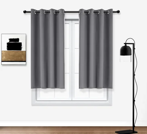 Miniatura 100 de PI Cortinas opacas para dormitorio, tratamiento de ventana con aislamiento térmico de anillo superior, cortinas oscurecedoras de habitación