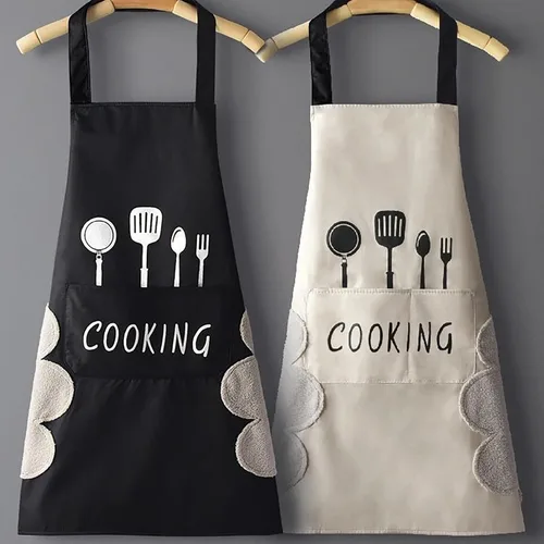 Miniatura 6 de Delantal profesional para cocinar con bolsillos, para hombres y mujeres, delantales con peto, resistentes al agua y al aceite, 1 paquete