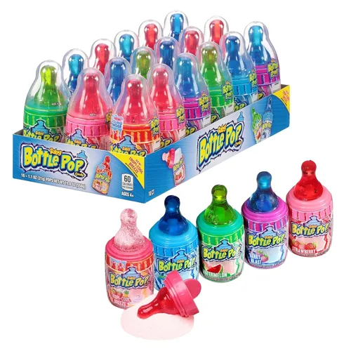Baby Bottle Pop - Piruletas con polvo de inmersión en sabores surtidos, 18 piezas, 1.1 onzas