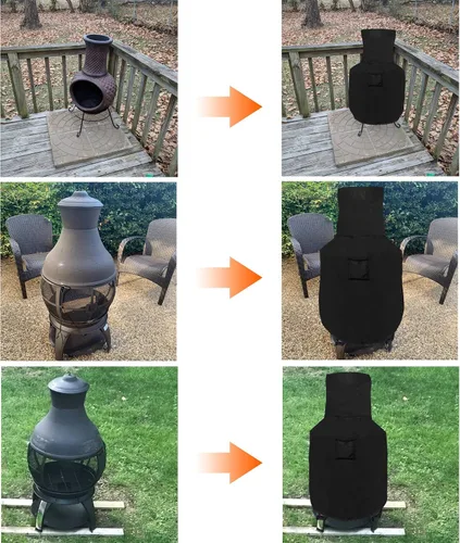 Miniatura 6 de WOMACO Cubierta de chimenea impermeable para chimenea de patio, resistente a la intemperie, cubierta protectora para chimenea al aire libre
