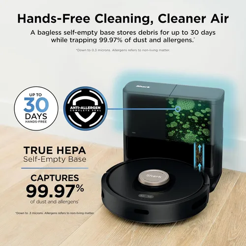 Miniatura 3 de Shark AV2501AE - Robot aspirador AI con base autovaciante XL HEPA, sin bolsa, capacidad de 60 días, navegación LIDAR, perfecta para pelo