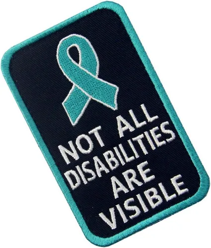 Miniatura 4 de Not All Disabilities are Visible Chalecos/Arneses Service Perro Emblema Bordado Sujetador Gancho y Bucle Parche Azul