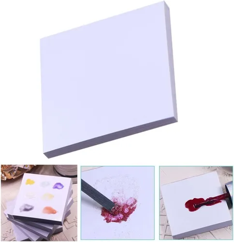 Miniatura 8 de minkissy Maquillaje coreano de maquillaje coreano, 100 paletas desechables para arte de uñas, almohadilla de papel de mezcla de maquillaje