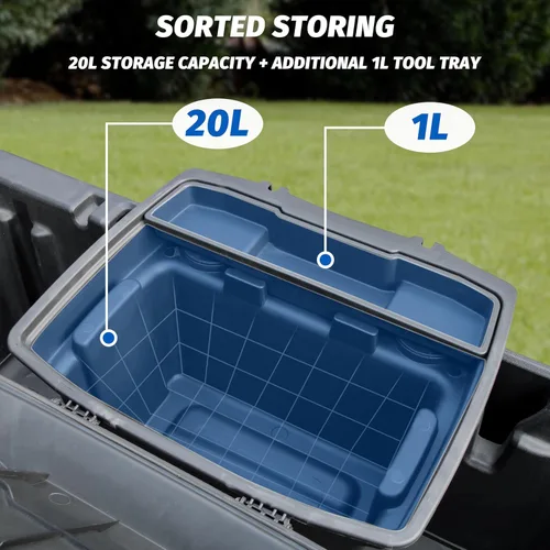 Miniatura 3 de SAUTVS Caja de carga UTV de 21L para Polaris Ranger 1000 900 570 500, caja de almacenamiento extraíble para cama trasera Polaris Ranger XP 1000 900