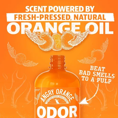 Miniatura 5 de ANGRY ORANGE Eliminador de olores de mascotas para orina de perros y gatos, manchas de alfombras y olores fuertes, limpiador de cítricos con aceite