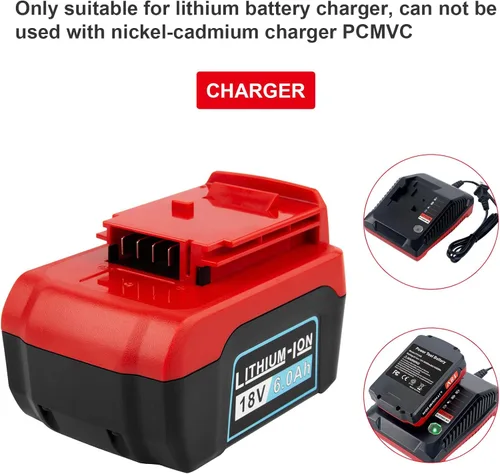 Miniatura 6 de Futurebatt Paquete de 1 batería PC18B PC18B de iones de litio de 6000 mAh de alto rendimiento de 18 V para cable Porter, batería PC18B PC18BL