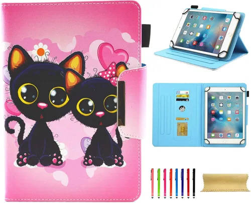 Miniatura 8 de Funda universal para tablet de 7 pulgadas, piel sintética [ranuras para tarjetas], cubierta magnética, para Samsung Galaxy Tab E/Tab A 7.0, Fire 7