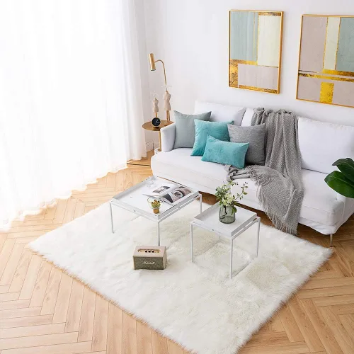 Miniatura 7 de Carvapet - Tapete suave de cuero sintético de oveja, lanudo y lujoso, grande (para decorar habitación), lado de la cama, dormitorio, sala de estar