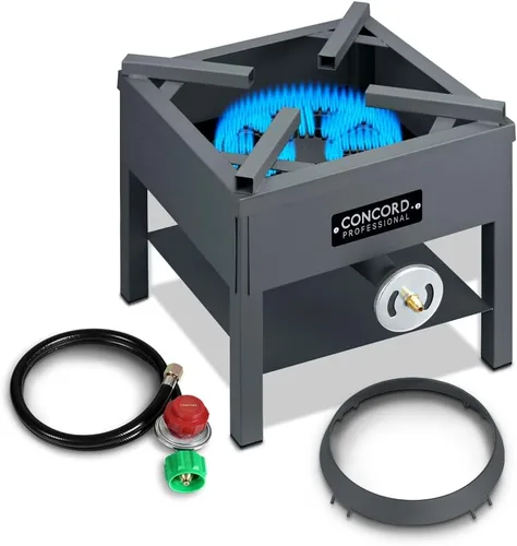 Miniatura 11 de Concord Profesional Quemador de Wok de Ciclones Único con Soporte. Hasta 100,000 BTU. Excelente para Cerveza Casera, Wok Salteado, Pavo, Etc. (33 cm)