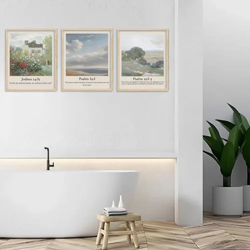 Miniatura 6 de Juego de 6 imágenes de Jesús cristiano con versículos bíblicos, arte de pared, Salmos, Escrituras, galería, impresiones religiosas, arte de pared