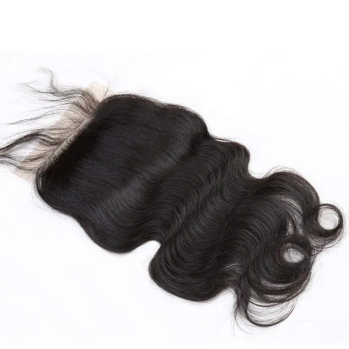 Miniatura 6 de Cabello humano con base de seda 4x4 con cierre de encaje con cabello de bebé, ondulado, cierre de cabello virgen brasileño, parte libre, color Parte