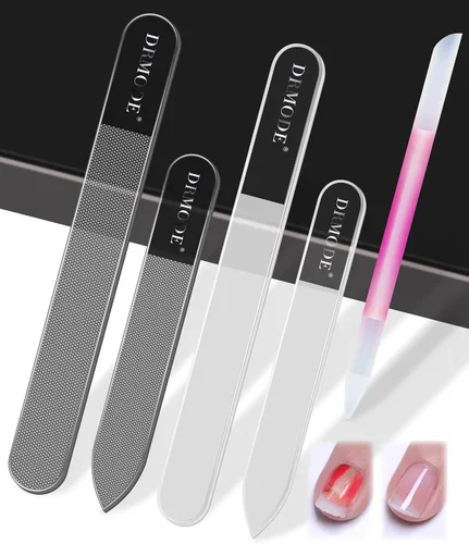 Miniatura 8 de Lima de uñas de cristal, 2 unidades de brillo de uñas de vidrio mejorado para uñas naturales, nano pulidor de uñas con estuche, kit de herramientas