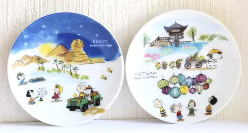 Miniatura 7 de Australia Canada Snoopy Mini Plato, Juego de 2
