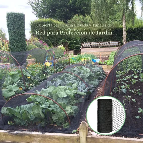 Miniatura 5 de Red para pájaros de 25 x 50 pies, 1 pulgada de malla resistente para jardín, barrera de plagas para plantas, árboles frutales, verduras, red