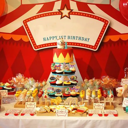 Miniatura 6 de Paquete de 40 adornos para cupcakes de fiesta de cactus, burro, maraca, sombrero, pimienta, guitarra, magdalenas, para fiesta mexicana, baby shower
