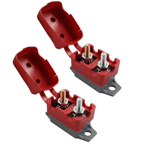Miniatura 6 de Bonsicoky Disyuntor de reinicio automático de 15 A 12 V con tapa y perno, interruptor de parada corta para automóvil, barco, RV