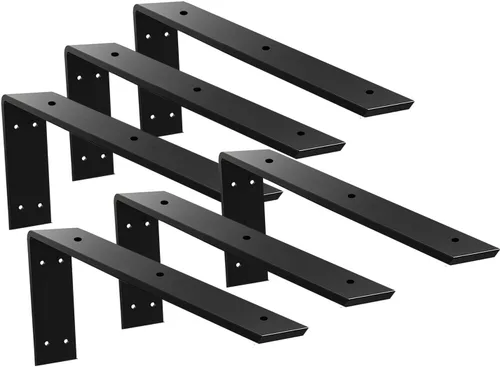 Miniatura 49 de WINKER Soporte para encimera, paquete de 2 unidades resistente de soporte oculto en L para estante de 3/8 pulgadas de grosor, 10 x 6 x 2.5 pulgadas