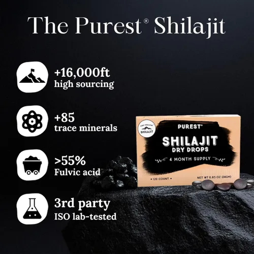 Miniatura 7 de Shilajit seco en gotas del Himalaya puro, 100% Shilajit natural puro, Grado A, suplemento de máxima potencia con 85+ minerales traza limpios y ácido
