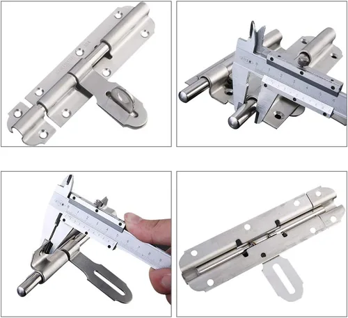 Miniatura 4 de Cerradura de puerta AnBT, resistente acero inoxidable cepillado engrosado, cierre de tornillo de barril deslizante para puerta (7,8")