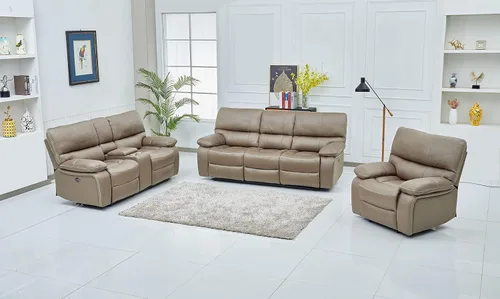 Miniatura 10 de Betsy Furniture Juego de sofá reclinable eléctrico de microfibra para sala de estar, 8007 (gris, sofá eléctrico+sofá biplaza)