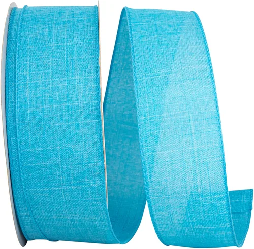 Miniatura 45 de Cinta Reliant Ribbon 92573W-031-09K para borde con alambre Everyday Linen Value, 1-1/2 pulgadas x 50 yardas, color negro