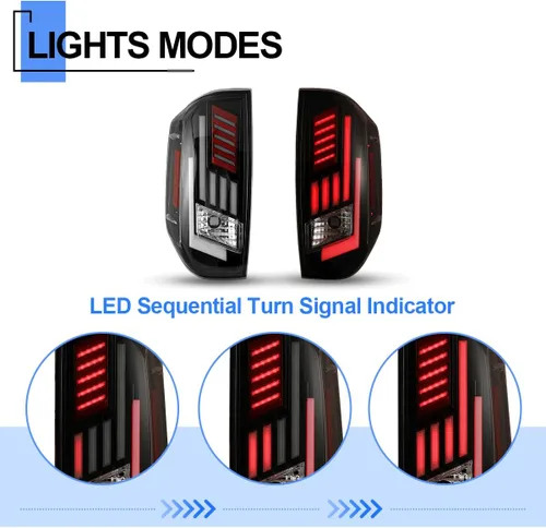 Miniatura 5 de Ensemble de luces traseras secuenciales LED ROXX 2014-2022 para Toyota Tundra, reemplazo de ensamble de luces traseras con luces DRL/de freno
