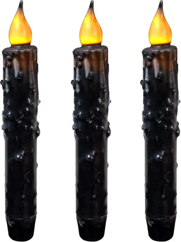 Miniatura 14 de CVHOMEDECO. Velas de cera real sumergidas a mano, funciona con pilas, temporizador, velas cónicas sin llama primitivas del país, 6-3/4 pulgadas