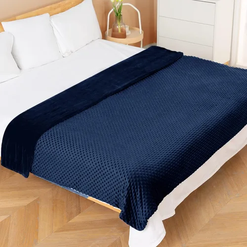 Miniatura 115 de Yescool - Manta con peso para adultos (15 libras, 60 x 80 pulgadas, azul), manta de enfriamiento pesada para dormir, 140-160 libras, manta