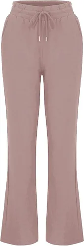 Miniatura 6 de PANOEGSN Pantalones de lino para mujer, de cintura alta, de algodón, rectos, con cordón, casuales, holgados, con bolsillos