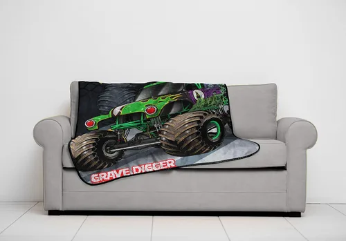 Miniatura 5 de Jay Franco Monster Jam Slash - Manta de 5 piezas, incluye manta, cortinas