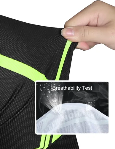 Miniatura 5 de INBIKE Conjunto de camiseta de ciclismo para hombre, reflectante, transpirable, traje de ciclismo de secado rápido, con pantalones cortos acolchados