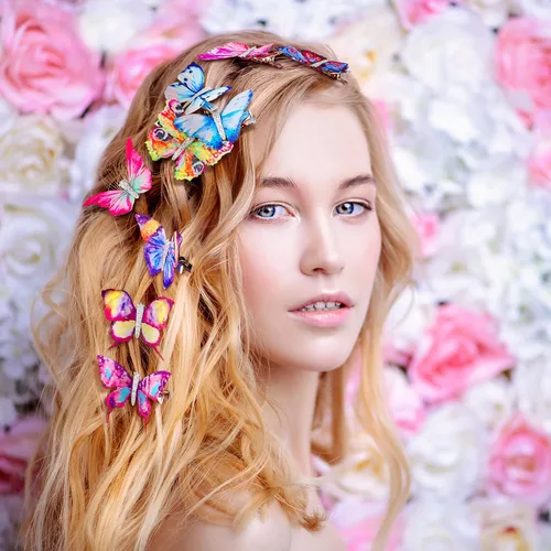 Miniatura 2 de Boao 18 Piezas Pinzas para el Cabello de Mariposa con Purpurina para Niñas Adolescentes Mujeres Accesorios para el Cabello (Estilo Lindo)