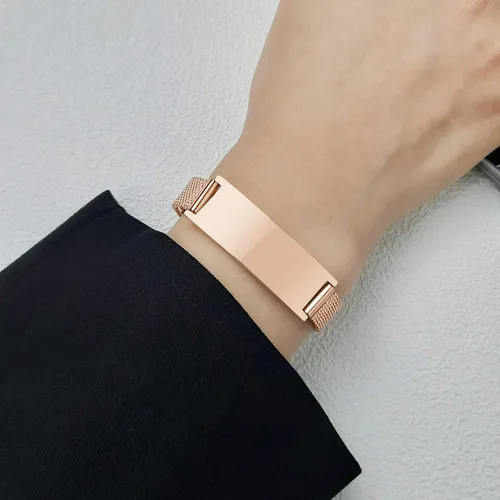 Miniatura 5 de VNOX Pulsera de identificación de malla ajustable, unisex, con cita grabada, para amar, esposa, marido, pareja