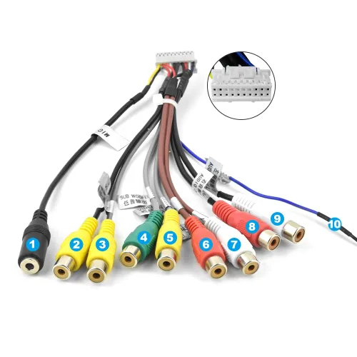 Miniatura 9 de para Radio de Coche Estéreo Android Cable de Alimentación RCA Video Audio CAM en Adaptador USB Cables GPS Antena Kit de Arnés Accesorio Radio