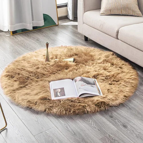 Miniatura 61 de Carvapet - Tapete suave de cuero sintético de oveja, lanudo y lujoso, grande (para decorar habitación), lado de la cama, dormitorio, sala de estar