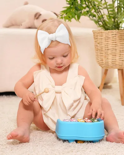 Miniatura 3 de jollybows 3 diademas con lazos para bebé, de nailon suave, para recién nacidos, niños pequeños, lindos lazos anchos y accesorios para el cabello