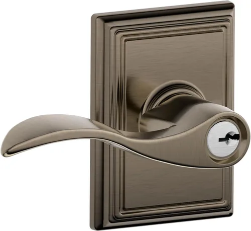 Miniatura 59 de SCHLAGE - Manija de puerta Accent con cerradura de paso libre para pasillo y armario en bronce antiguo - F10 ACC 716 Bronce Envejecido