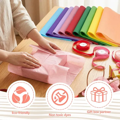 Miniatura 3 de Bobobag 150 hojas de papel de seda de colores, papel de seda de Navidad de 20 x 14 pulgadas para bolsas de regalo, dorado plateado rojo verde